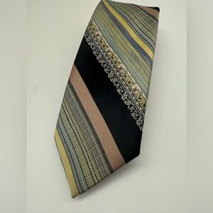 Vintage Retro Striped Men's Tie - office wedding evening